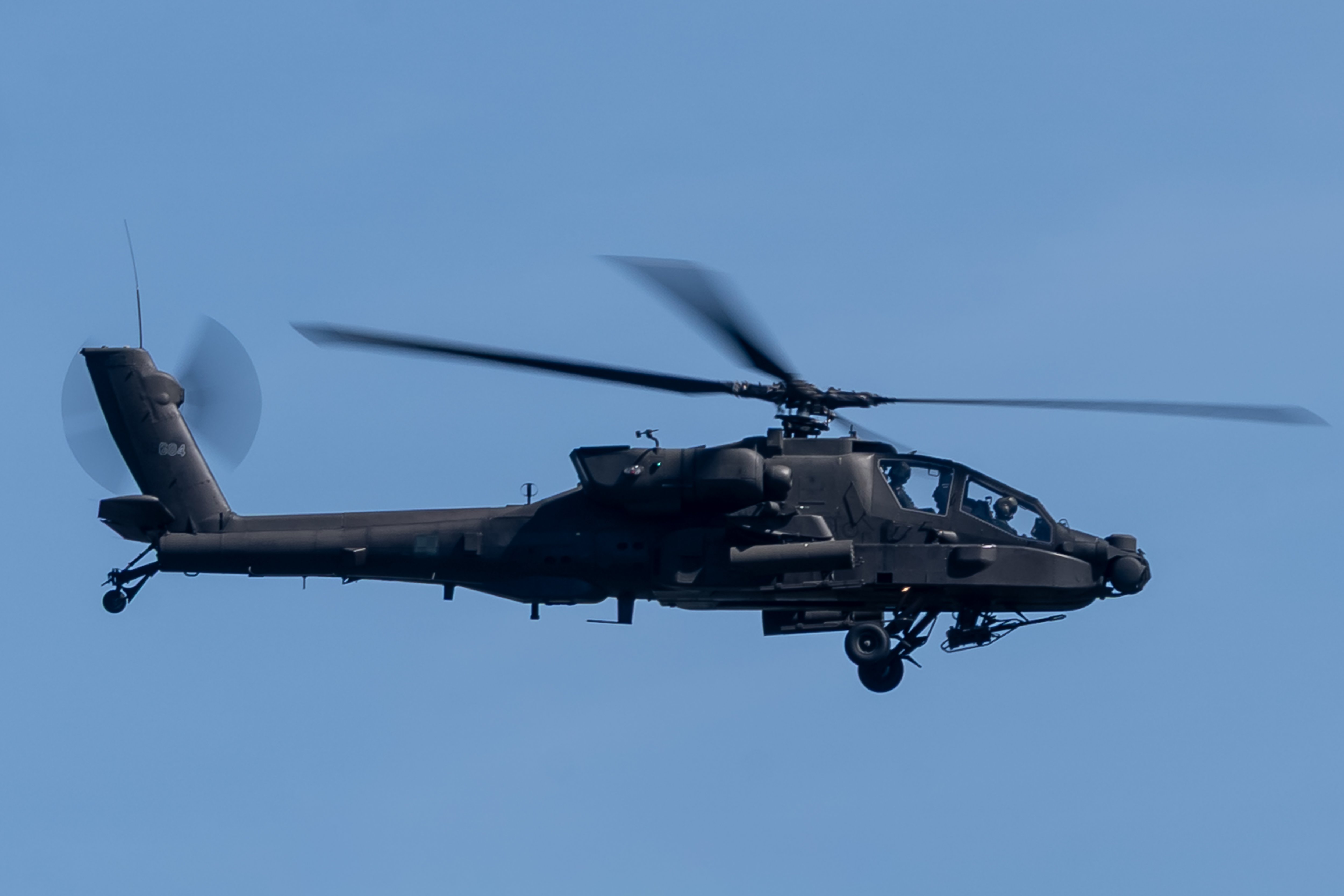 A Polish Army Boeing AH-64 Apache attack helicopter flies over the city during the Polish Armed Forces Day military parade in Warsaw, Poland on 15 August 2026. (Photo by Marek Antoni Iwanczuk/NurPhoto via Getty Images)