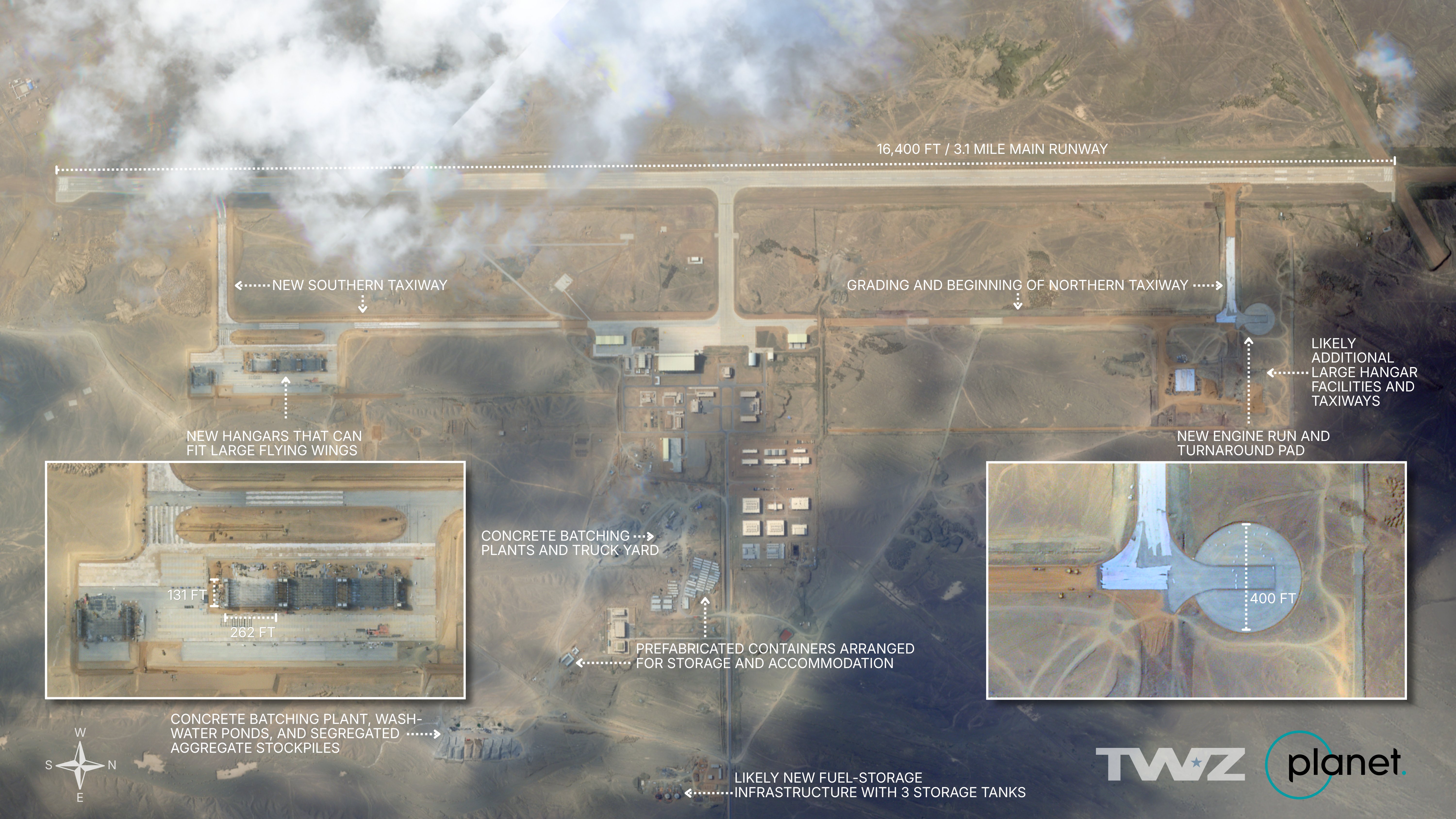 The facility is used to test experimental platforms and next-generation combat aircraft, sporting one of the longest runways in the world at 16,400 feet. It has transformed from a relatively austere and remote airstrip into an increasingly sprawling People's Liberation Army (PLA) flight-test center over the past few years, and there is no sign that construction will slow anytime soon.