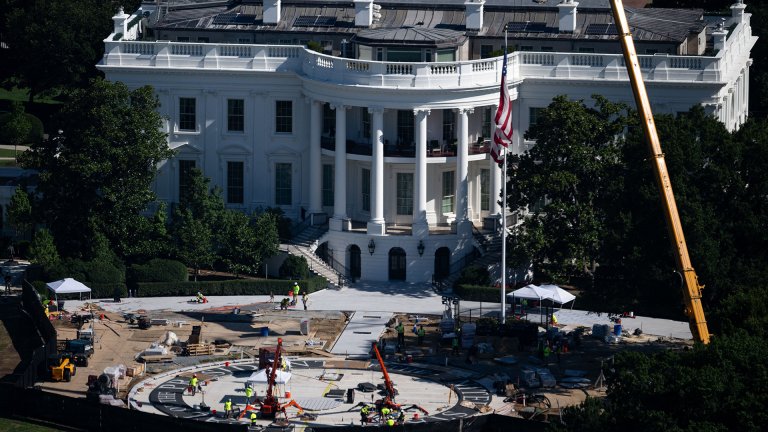President Donald Trump ordered a redo of the White House helipad construction project.