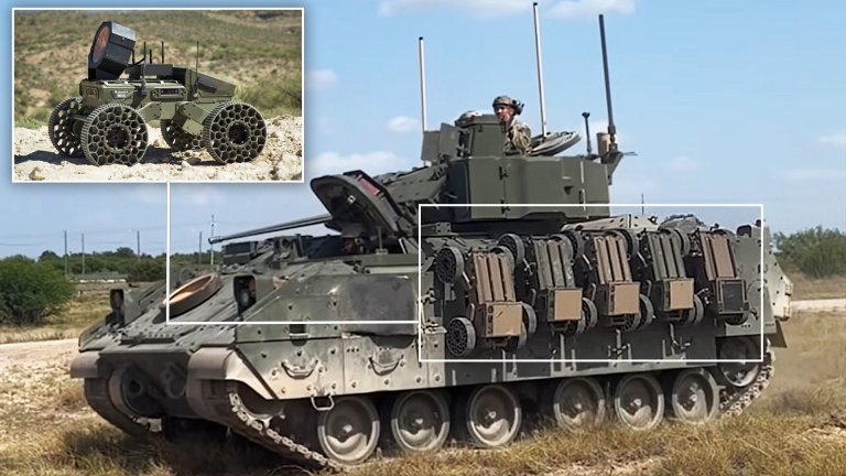 U.S. Army soldiers used a Bradley Fighting Vehicle as a carrier for FireAnt uncrewed ground vehicles (UGV) during a recent test exercise.