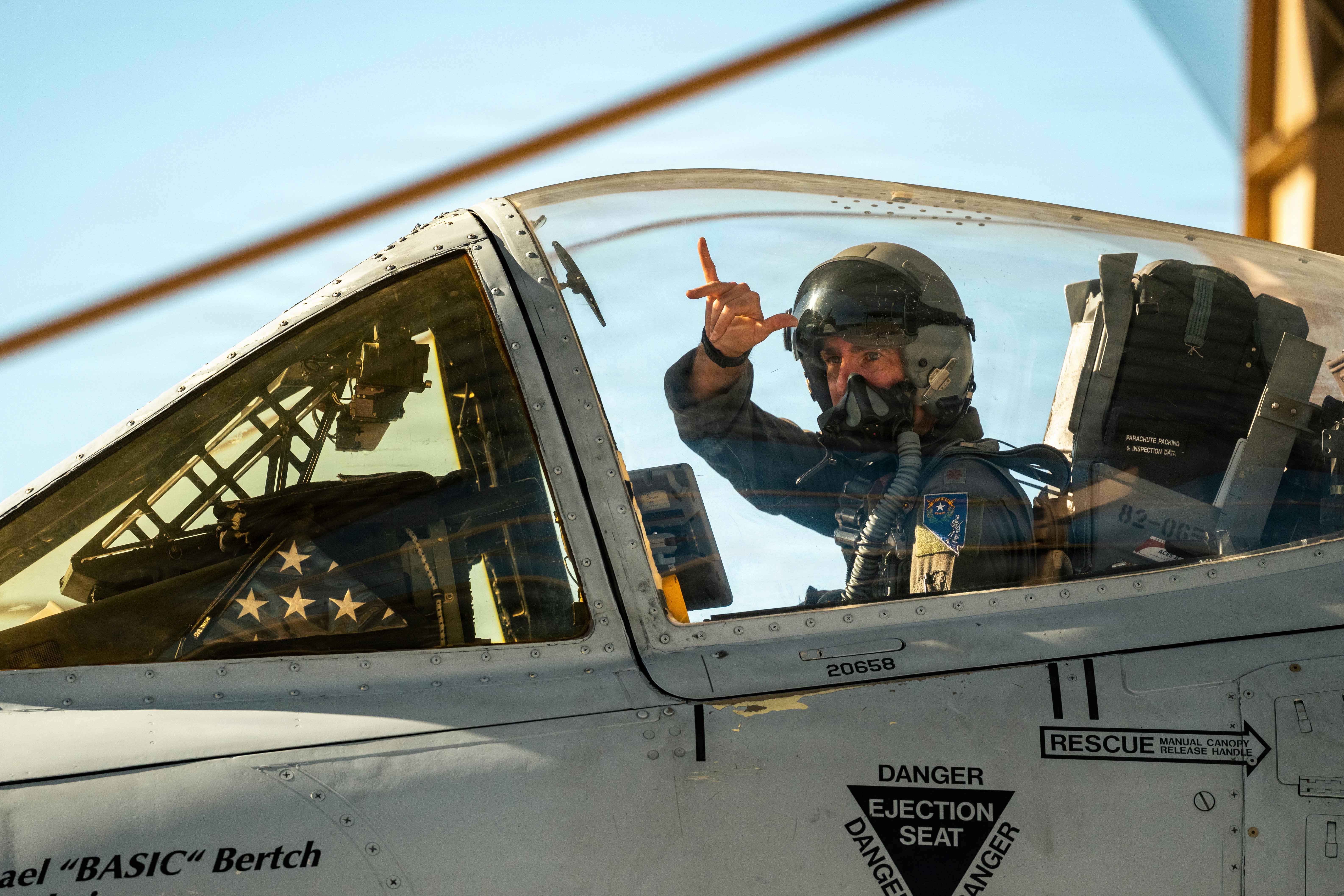 U.S. Air Force Maj. Kyle S. Adkinson, a weapons and tactics officer assigned to the Nevada Air National Guard’s 232nd Combat Training Squadron, taxis an A-10 Thunderbolt II aircraft at Nellis Air Force Base, Nevada, Sept. 22, 2026. The flight marked the final departure of Nellis’ last A-10 Thunderbolt II and honored nearly half a century of close air support service and the maintainers, pilots, and support personnel who kept the fleet mission-ready. (U.S. Air Force photo by Airman Annika Schermerhorn)