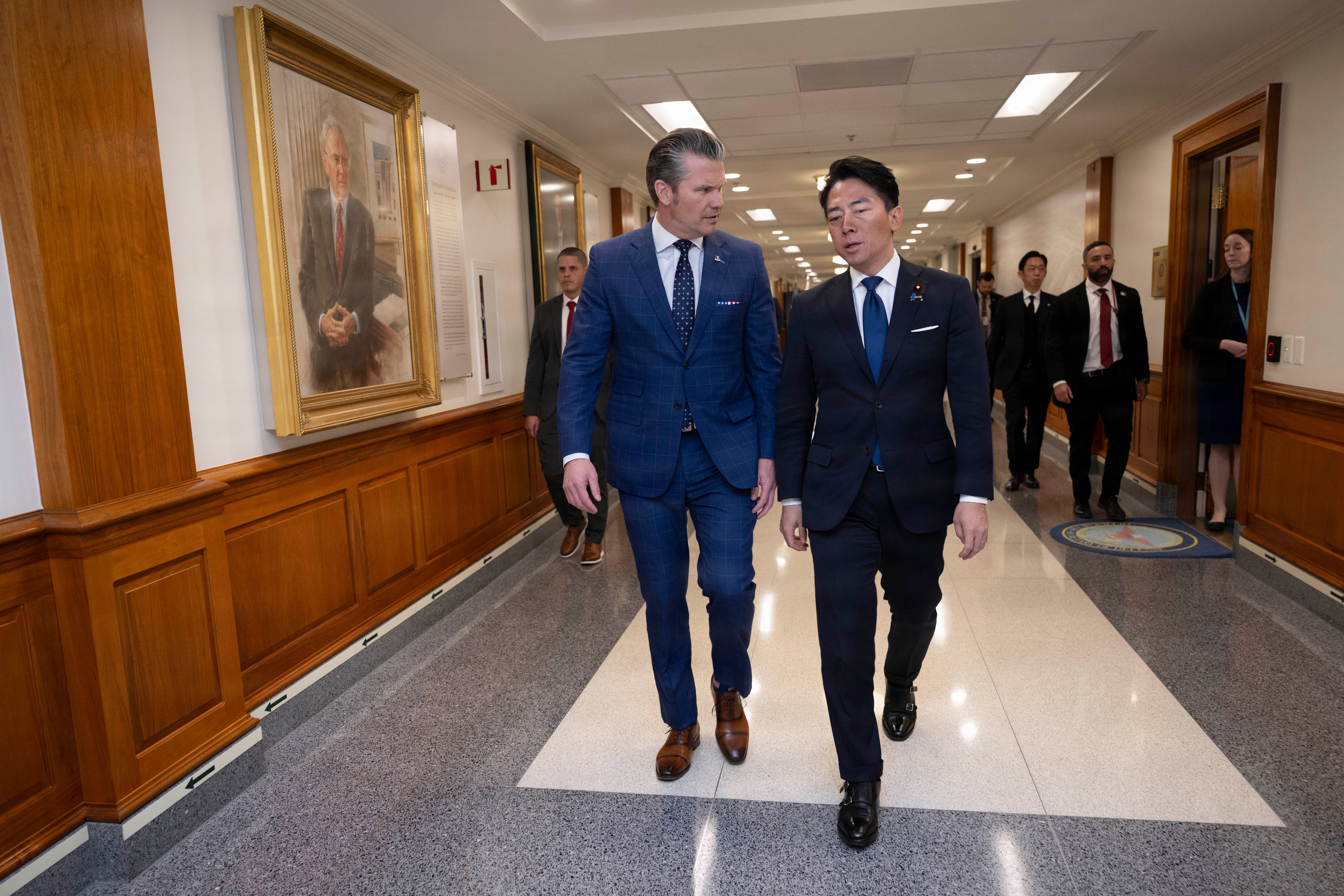 Secretary of War Pete Hegseth hosts a bilateral meeting with Japanese Minister of Defense Shinjirō Koizumi at the Pentagon, Washington, D.C., Jan. 15, 2026. (DoW photo by U.S. Navy Petty Officer 1st Class Alexander Kubitza)