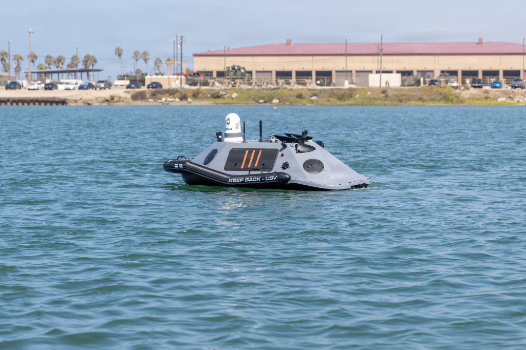 In late August at Camp Pendleton, the PM CSS Explosive Hazard Defeat Team tested an Unmanned Surface Vessel in response to a littoral capability gap. The solution: seek a commercial USV solution that is equipped with integrated autonomous driving and payloads that consist of Sonar, Forward-Looking Infrared (FLIR) cameras, Line of Sight (LOS) Communications and Acoustic Communications (AComms). The LEON System of Systems (SOS) consists of five increments of capabilities to include a Remotely Operated Vehicle, diver equipment, Unmanned Underwater Vehicle, Unmanned Surface Vehicle, and an Amphibious Unmanned Ground Vehicle. LEON enables EOD to confirm and mark hazards and obstacles from very shallow water to the beach zone. (PAE Marine Corps photo by Kristiana Gehly)