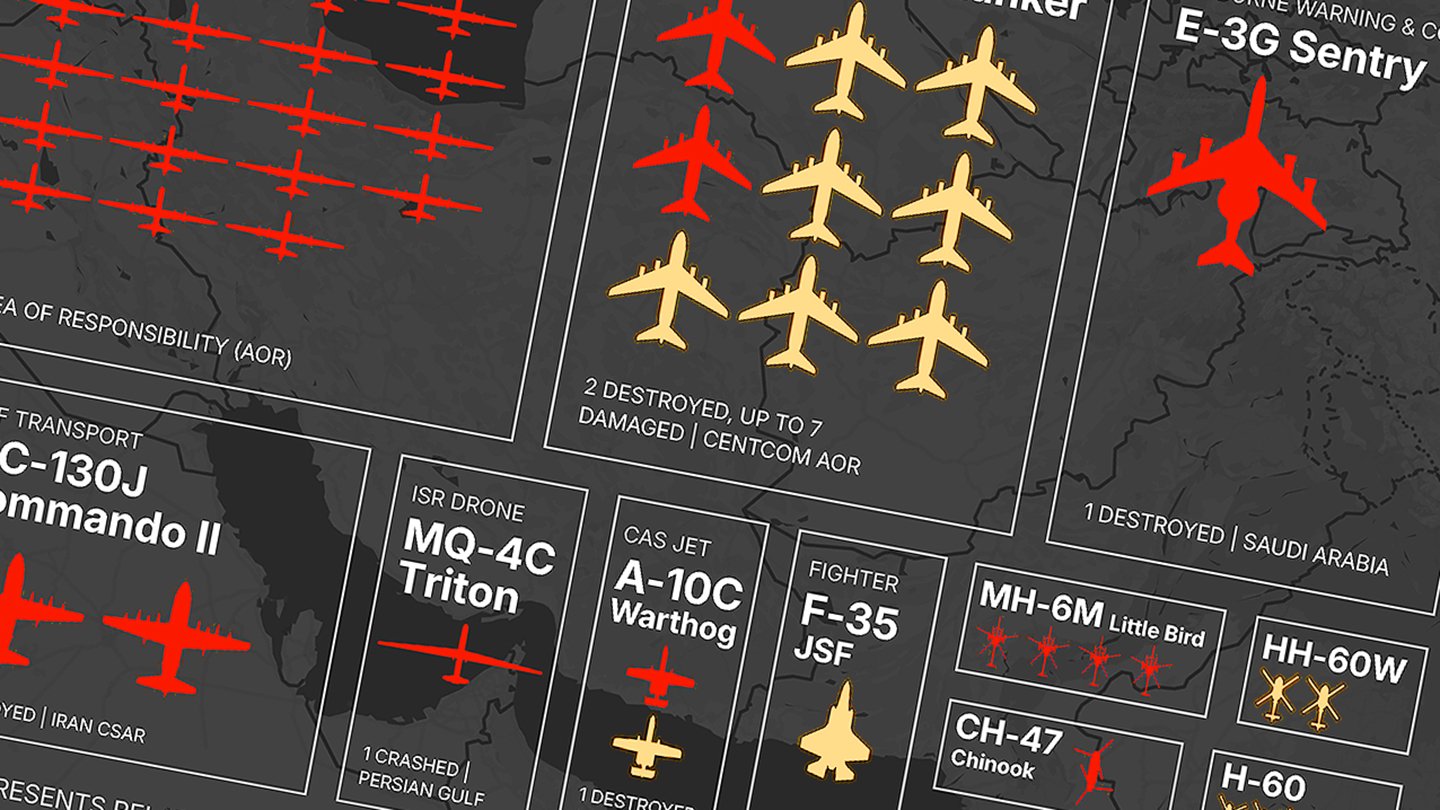 Every American Aircraft Lost Or Damaged During The Iran War, Visualized
