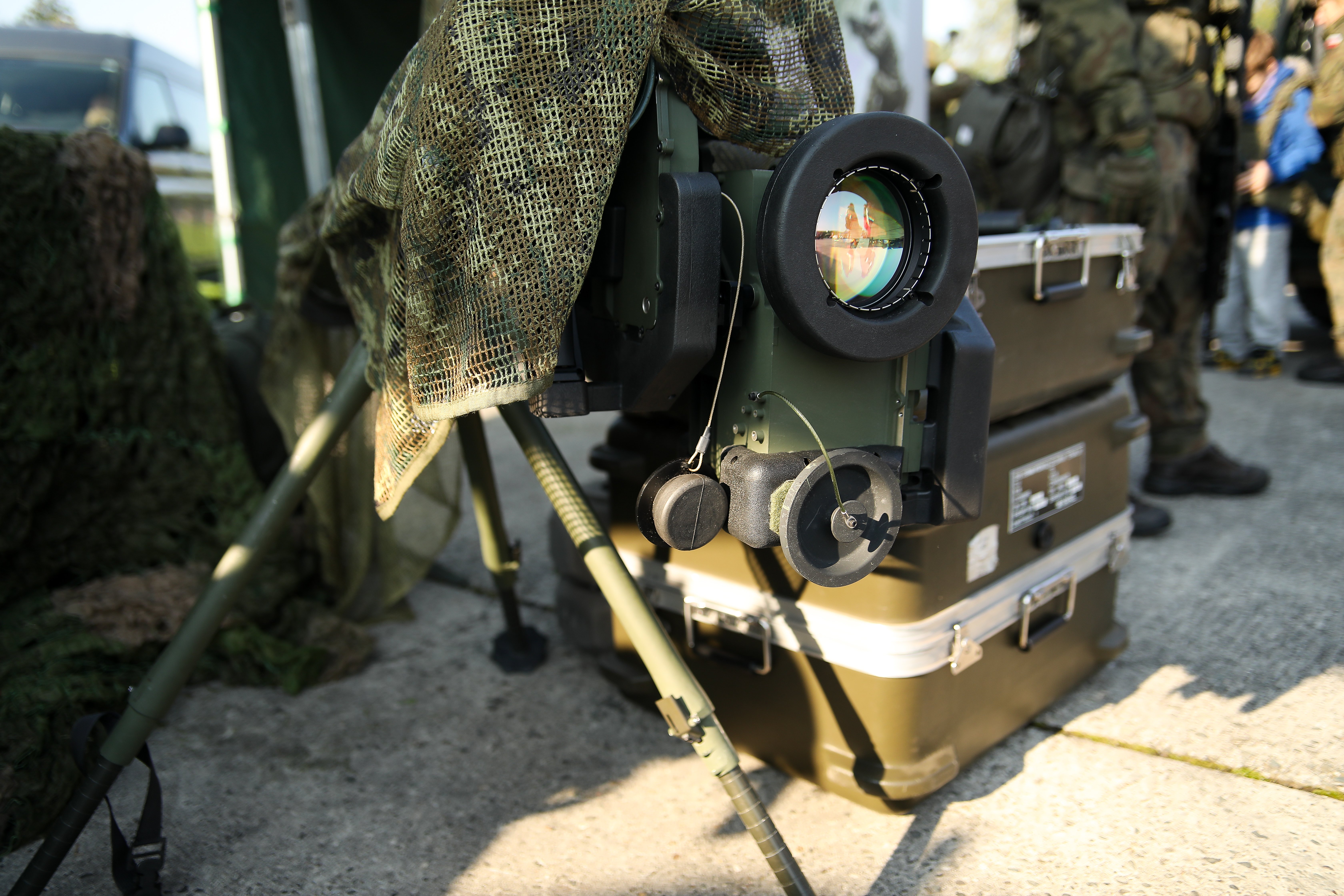 In Krakow, Poland, on October 3, 2025, a SPIKE anti-tank guided missile is displayed during the official celebrations of the 6th Airborne Brigade Day at the Polish Aviation Museum. On the occasion of the 6th Airborne Brigade Day, named after Brigadier General Stanislaw Sosabowski, a ceremonial assembly takes place at the Polish Aviation Museum. During the event, decorations are awarded, followed by a parade featuring a parachute jump demonstration. The celebration also includes stands prepared by various uniformed services for participants. (Photo by Klaudia Radecka/NurPhoto via Getty Images)