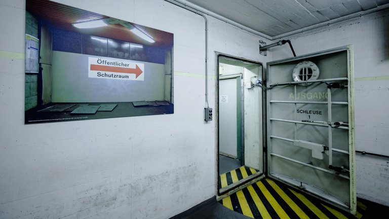 BERLIN, GERMANY JUNE 16: Heavy iron doors between different rooms during a media event on June 16, 2026, at the former Cold War-era Pankstraße subway station, now used as a nuclear fallout shelter. Built in the 1970s, the bunker offers sleeping accommodations for 3,339 people, has independent water and electricity supplies, and is hermetically sealed off from the outside world by massive steel doors. The bunker will be open to the public as part of guided tours of Berlin's underground. Russia's invasion of Ukraine has rekindled German authorities' interest in providing nuclear fallout shelters in the event of war. (Photo: Carsten Koall/Getty Images)