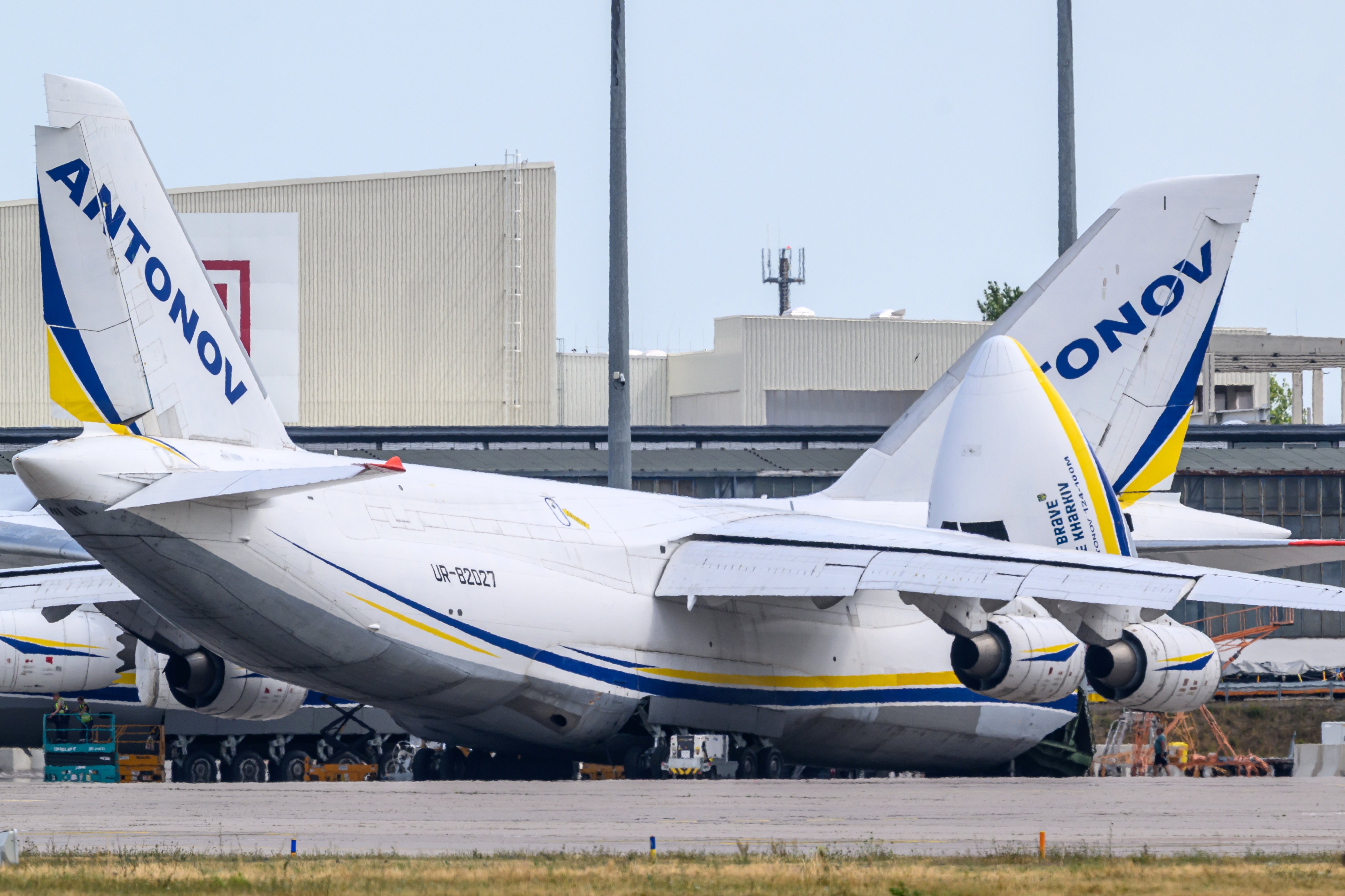 10 August 2026, Saxony, Schkeuditz: Ukrainian Antonov aircraft are being serviced at Leipzig/Halle Airport. Investigations are underway following last week's drone incident. According to security sources, the dronewhich was equipped for an attackwas seized near a Ukrainian transport aircraft. Security authorities are on high alert, and the Federal Police's drone defense capabilities are set to be expanded. Photo: Hendrik Schmidt/dpa (Photo by Hendrik Schmidt/picture alliance via Getty Images)