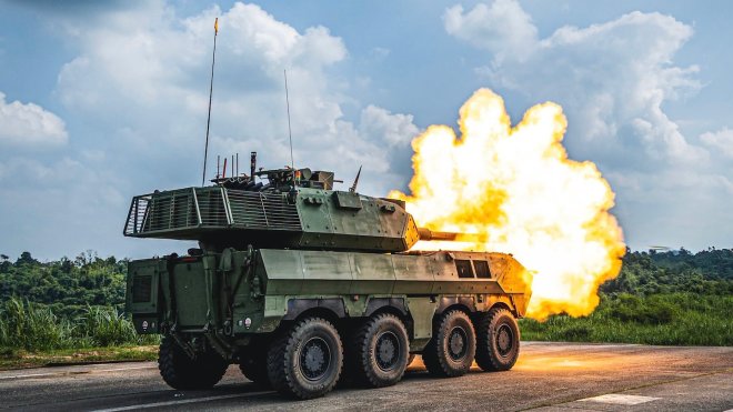 Taiwan has provided the first public look at its new 105mm 8x8 mobile gun system in action, with the domestically developed vehicle engaging moving and stationary targets during a live-fire demonstration in southern Taiwan.