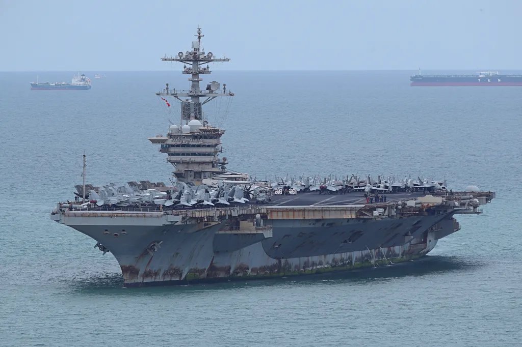 The USS Abraham Lincoln (CVN-72) aircraft carrier arrives at Laem Chabang Port on Sept. 2, 2026 in Si Racha, Thailand. (Photo by Thananuwat Srirasant/Getty Images; reprinted with permission)