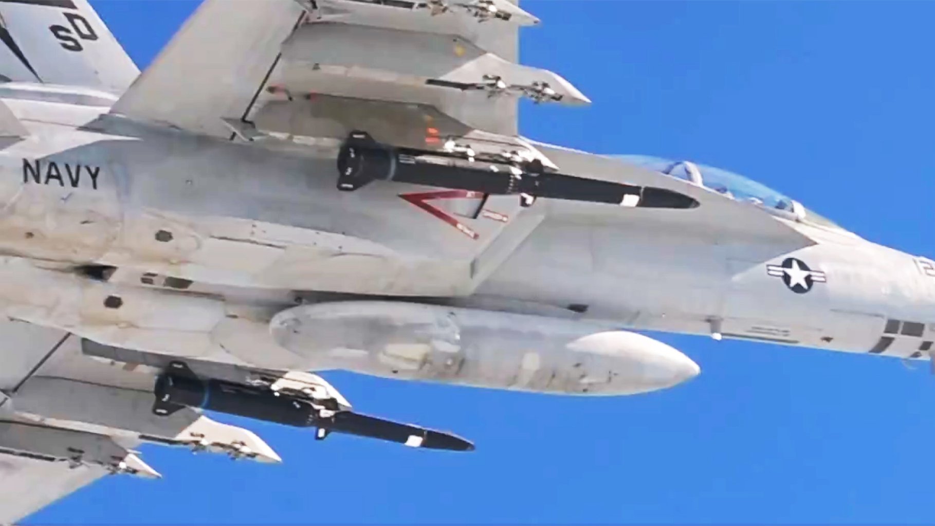 The U.S. Navy has given us the first look at Blackbeard hypersonic strike missiles under the wings of F/A-18E/F Super Hornets during actual flight testing.