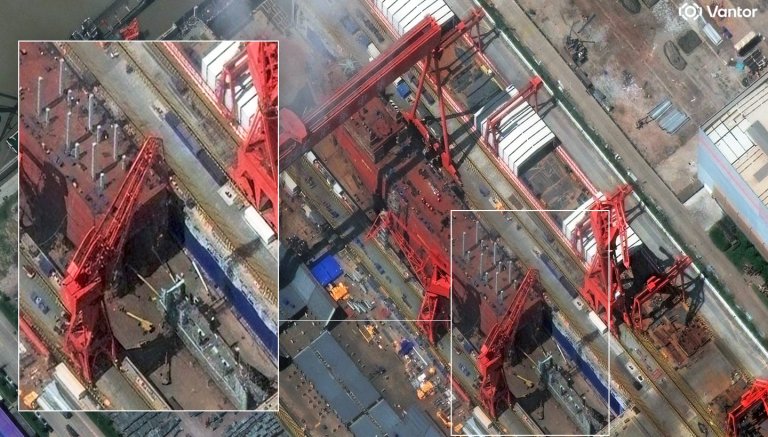 For the past six months or so, a curious-looking vessel with a very boxy superstructure has been taking shape at a shipyard in the Chinese city of Shanghai.