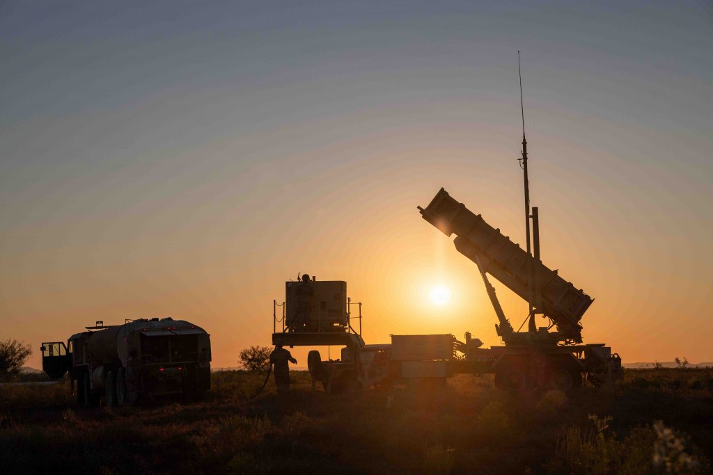 U.S. Soldiers assigned to Charlie Battery, 1st Battalion, 62nd Air Defense Artillery Regiment, 69th Air Defense Artillery Brigade, refuel a Patriot M903 launching station generator during a battalion-wide mission readiness exercise at Fort Hood, Texas, Oct. 23, 2026. The exercise tests the battalion’s ability to establish, operate and sustain Patriot air defense systems while strengthening coordination and readiness across the formation. (U.S. Army photo by Capt. Russell Shirley-Jones)