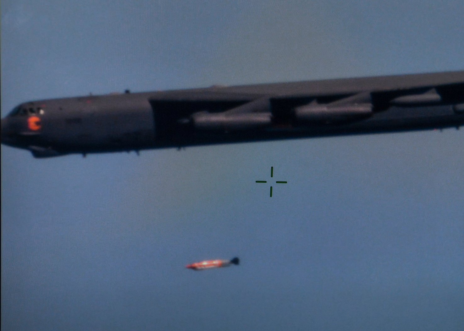 190530-N-KR702-1083 PACIFIC OCEAN (May 30, 2019) A B-52 Stratofortress, assigned to the 49th Test and Evaluation Squadron from Barksdale Air Force Base, La., conducts an operational demonstration of the Quickstrike-ER (QS-ER) Naval mine project in the Pacific Ocean, May 30, 219. The QS-ER project was initiated by U.S. Indo-Pacific Command as part of ongoing efforts to modernize and enhance military readiness throughout the joint forces in the Indo-Pacific region. (U.S. Navy photo by Mass Communications Specialist 1st Class Holly L. Herline)
