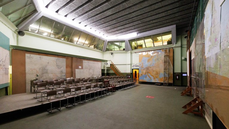 Illustration shows a visit to the Commandobunker of Kemmel, in Heuvelland, Friday 18 March 2022. After World War II, in the middle of the cold war, several countries including Belgium, France and Great-Britain, decide to build a bunker to coordinate west Europe aerian defence. BELGA PHOTO KURT DESPLENTER (Photo by KURT DESPLENTER / BELGA MAG / Belga via AFP) (Photo by KURT DESPLENTER/BELGA MAG/AFP via Getty Images)