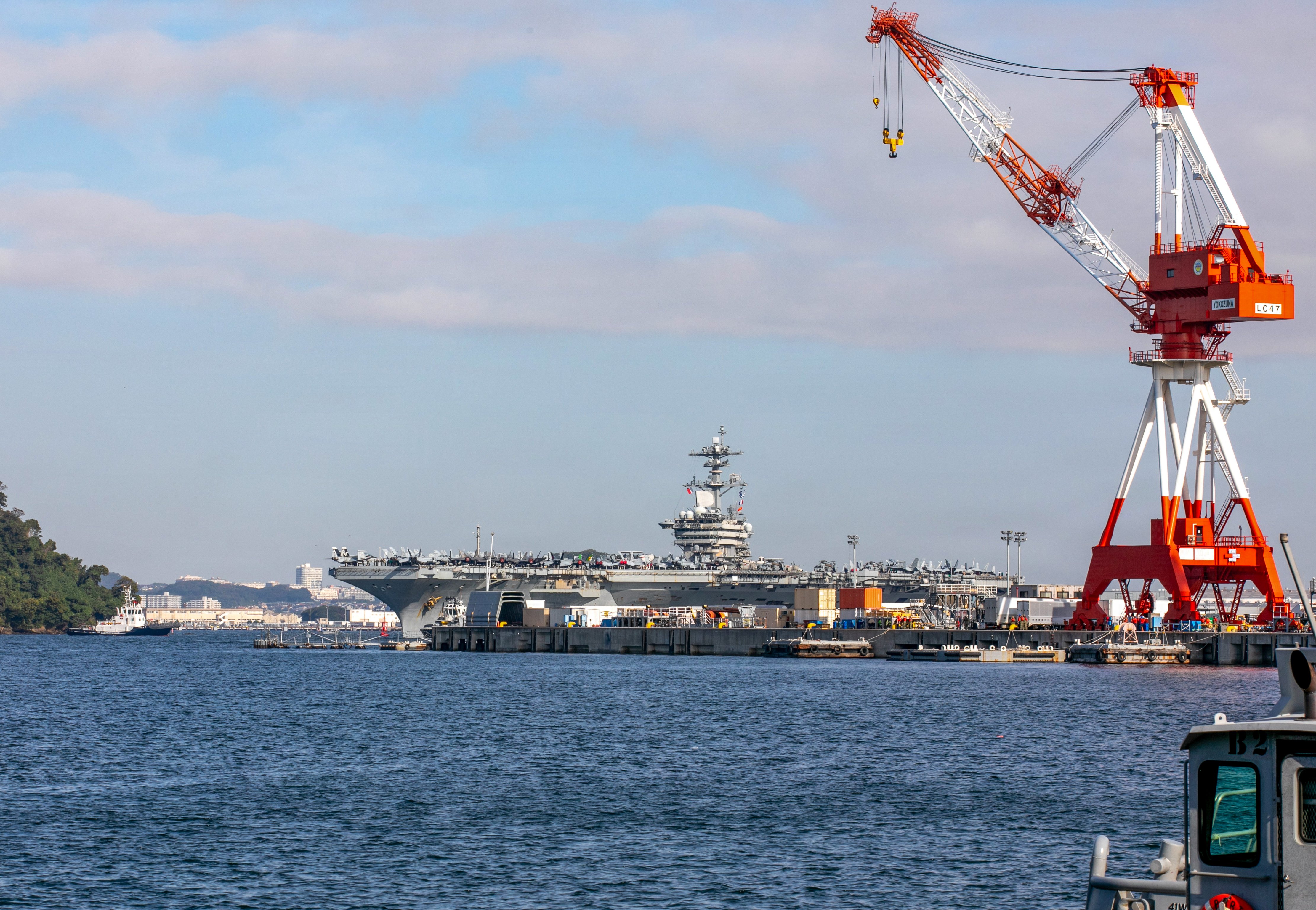 Nimitz-class aircraft carrier USS Theodore Roosevelt (CVN 71) pulls into Commander, Fleet Activities Yokosuka, Japan Oct. 16, 2026. U.S. 7th Fleet, the Navy’s largest forward-deployed numbered fleet, routinely interacts and operates with allies and partners in preserving a free and open Indo-Pacific. (U.S. Navy photo by Mass Communication Specialist 1st Class Hannah Fry)