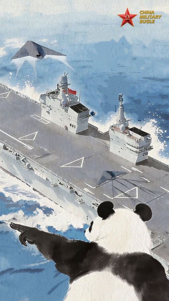 A graphic that accompanied the post on the China Military Bugle’s account on X regarding the GJ-21 and the Type 076. PLA/China Military Bugle