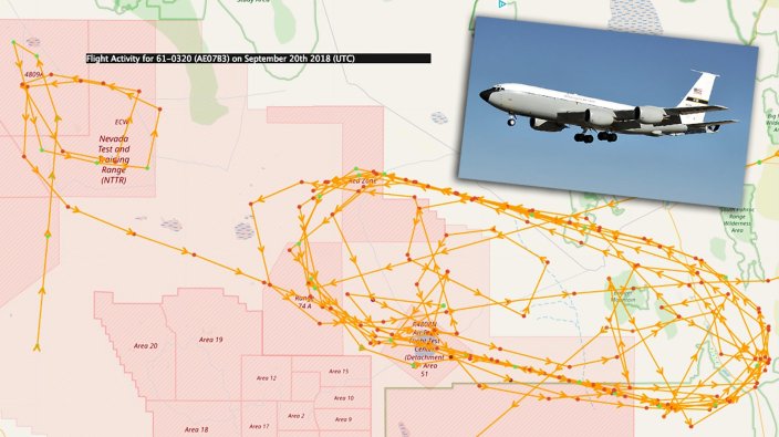 NKC-135R Tanker From Edwards AFB Flew This Peculiar Night Mission Over Area 51
