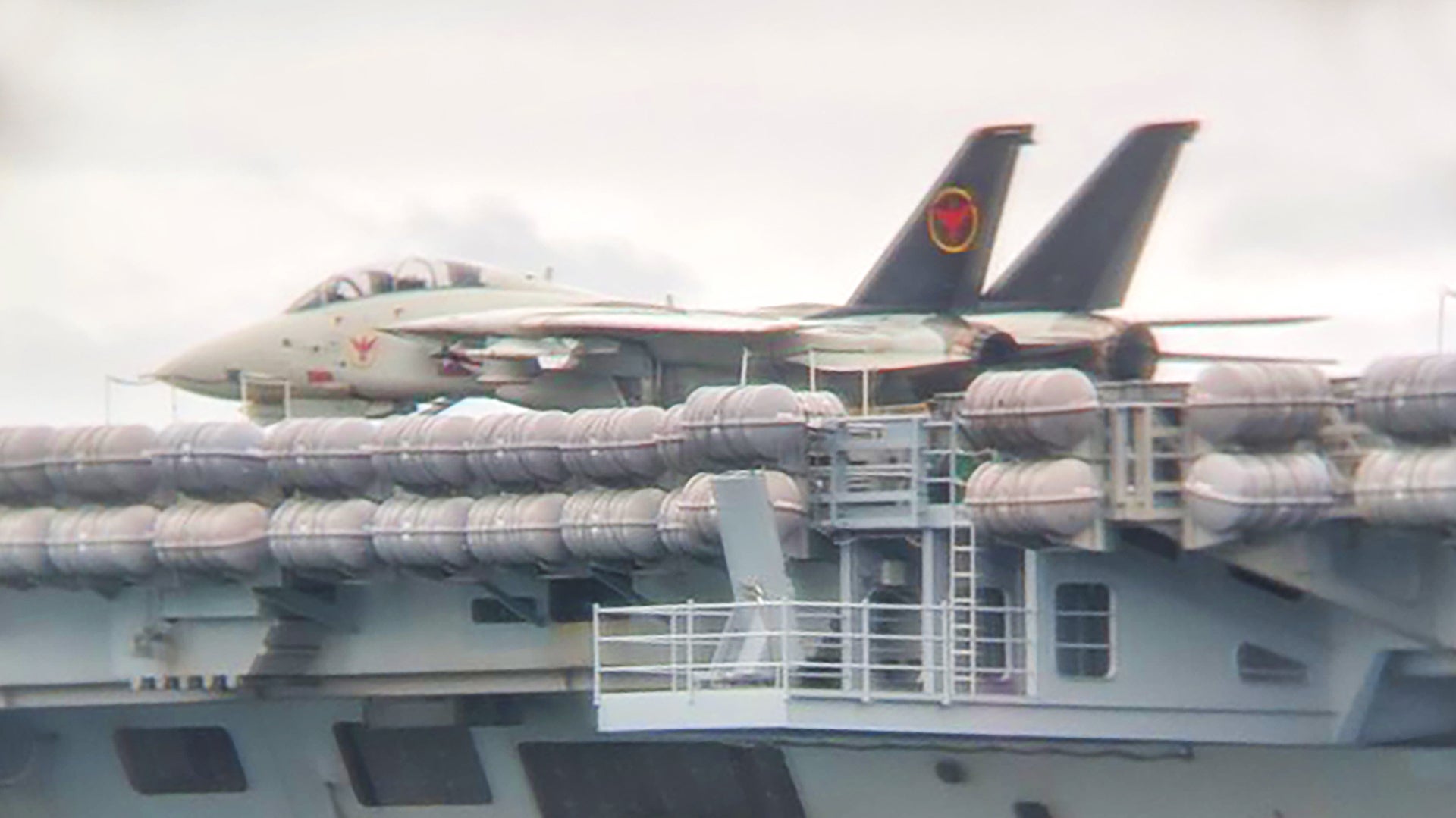 An F-14 Tomcat Has Returned To The Deck Of An Operational Carrier