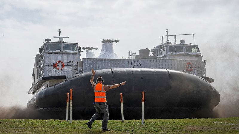 Navy Hovercraft Played Helicopter Hauler For Florida Air Base