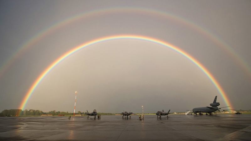 F-35 Gets the “Pot Of Gold” Treatment After Landing in the UK for the First Time